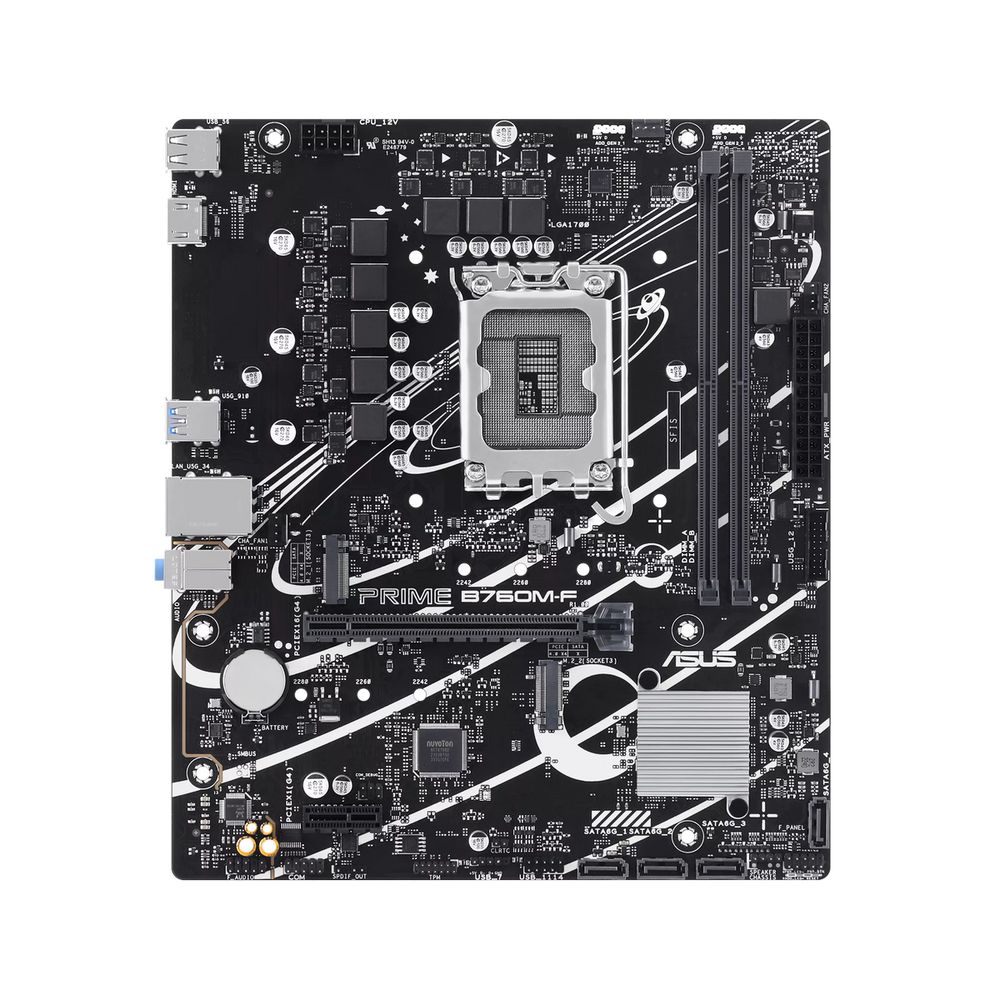 Материнская плата ASUS PRIME B760M-F LGA1700 mATX 2xDDR5 PCIEx16 PCIEx1 2xM.2 HDMI GLAN