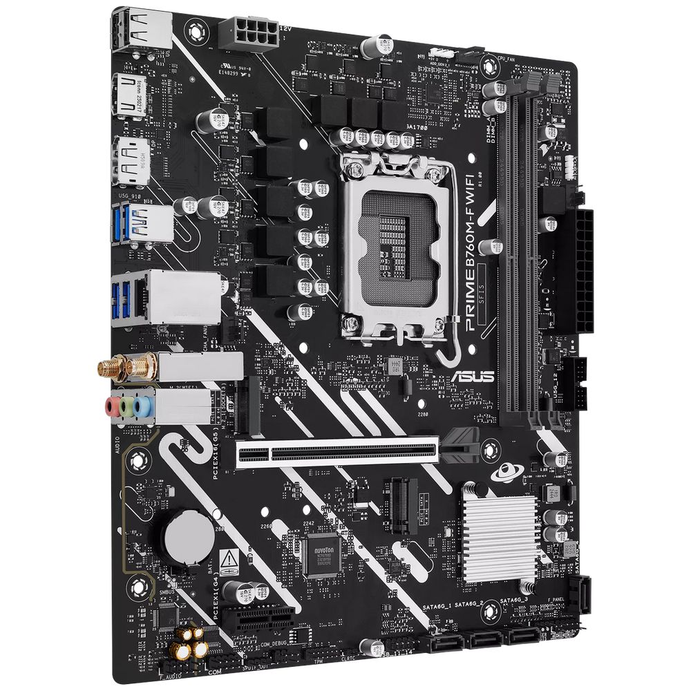 Материнская плата ASUS PRIME B760M-F WIFI LGA1700 mATX 2xDDR5 PCIEx16 PCIEx1 2xM.2 DP HDMI GLAN Wi-Fi 6 — изображение 4