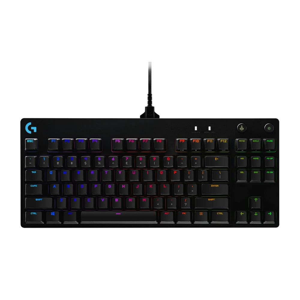 Клавиатура игровая Logitech G PRO TKL Black |920-009393| 89 клавиш (2 дополнительных), без цифрового блока, RGB-подсветка, съемный кабель 1,8м