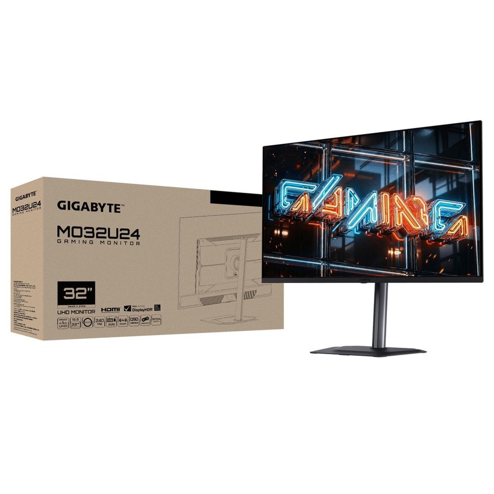 Монитор 31.5" Gigabyte MO32U24 EK Black (31,5 "QD-OLED, 10bits 3840 x 2160, 240Hz, 2xHDMI 2.1, DP 1.4, 3xUSB 3.2, USB Type-C (18Вт), 0,03 ms,178°/178°, 300 нит (типичная), 1000 нит (пиковая), 1,5 М:1, Pivot) — изображение 7