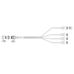 Кабель Amphenol RSL38-1277 Cable  Slimline SASx4 (SFF8654)  -to-  4 SATA (7pin) , 100 Ohm, (6G), 100CM