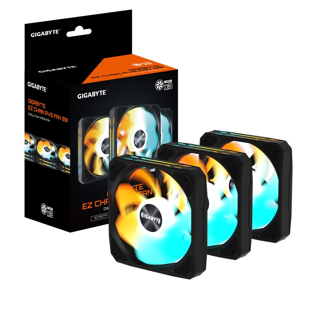 Вентилятор в корпус Gigabyte GBT EZRVSFAN1203 3X120mm ARGB FANs set. PWM, 3 Pin — изображение 6