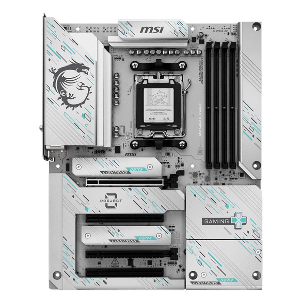 Материнская плата MSI B850 GAMING PLUS WIFI PZ B850, AM5, 4*DDR5, 4*PCIEx16, 3*M.2, 3*TypeC, 1*USB3.2Gen2, 5*USB3.2Gen1, 8*USB2.0, 4*SATA3.0, 5G, DP, ATX, RTL — изображение 2