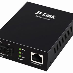 Медиаконвертер с 1 портом 100/1000Base-T и 1 портом 1000Base-SX с разъемом SC для многомодового оптического кабеля (до 550 м)