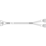 Кабель Amphenol RMC74-6891 Cable MCIO x8 74P (прямой)  -TO-  2*MCIO x4 38P (прямой) , 85 Ohm, PCIe 5.0, L:70cm