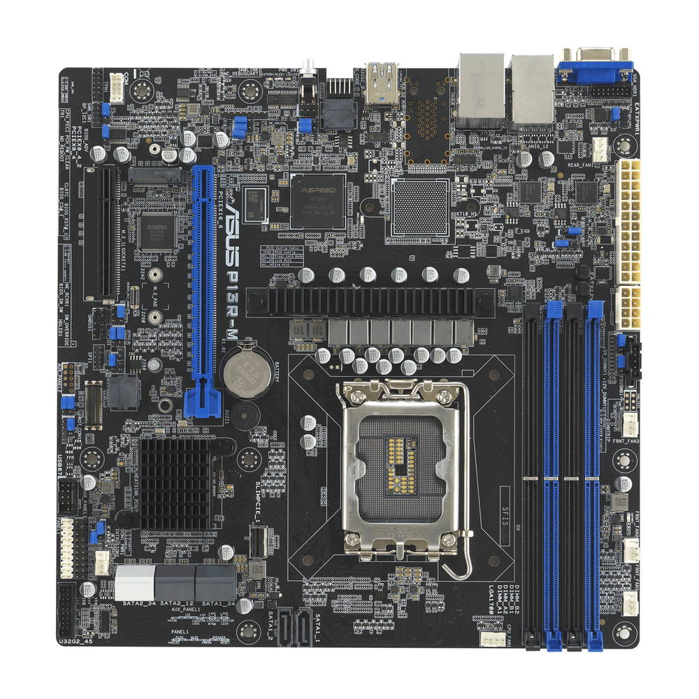 Материнская плата ASUS P13R-M LGA1700 mATX 4xDDR5 PCIEx16 PCIEx8 M.2 VGA 2хGLAN — изображение 4