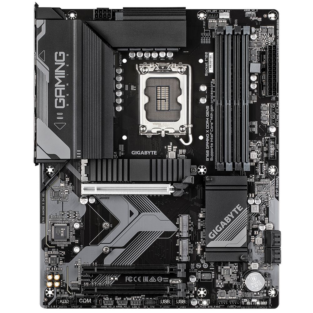 Материнская плата Gigabyte B760 GAMING X D4 GEN5, B760, LGA1700, 4*DDR4, 3*PCIEx16, 3*M.2, 1*TypeC, 2*USB3.2Gen2, 4*USB3.2Gen1, 8*USB2.0, 4*SATA3.0, 2.5G, DP, HDMI, ATX, RTL — изображение 2