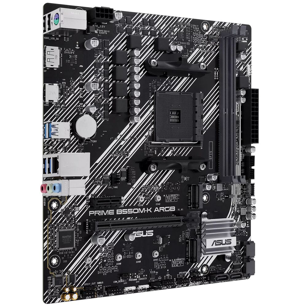 Материнская плата ASUS PRIME B550M-K ARGB AM4 mATX 2xDDR4 PCIEx16 PICEx1 2xM.2 DP HDMI GLAN — изображение 4