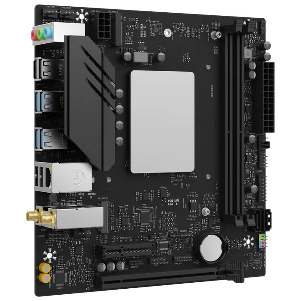 Материнская плата Maxsun MS-MoDT 205H D4 WIFI 205H, SoC, 2xDDR4, 1*PCIEx16, 1*PCIEx4, 1*PCIEx1, 4*M.2, 6*USB3.2Gen1, 6*USB2.0, 2*SATA3.0, 1G, M-ATX, OEM — изображение 2