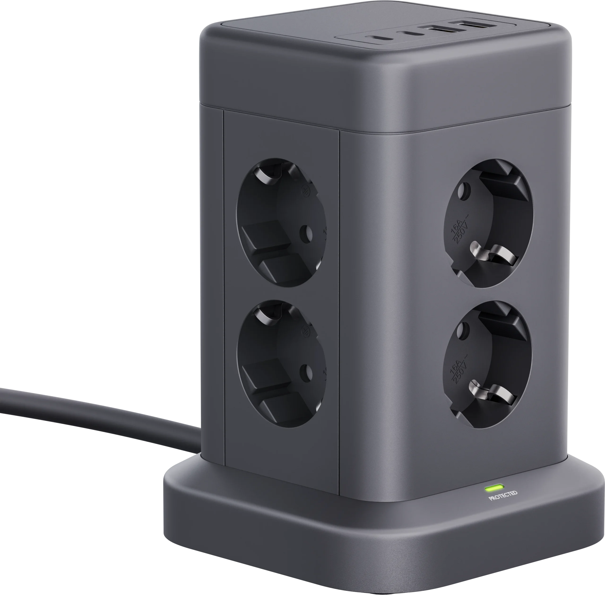 Сетевой фильтр ILS 453 3М 8 розеток 16A 2x(USB-A+USB-C) черный 99631 DEFENDER — изображение 8