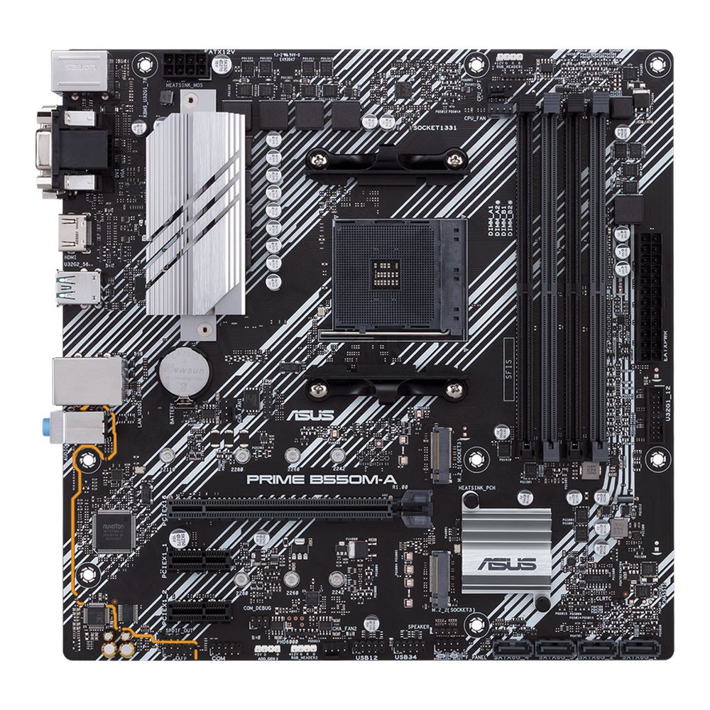 Материнская плата ASUS PRIME B550M-A/CSM AM4 mATX 4xDDR4 PCIEx16 2xPCIEx1 2xM.2 HDMI DVI VGA GLAN — изображение 2