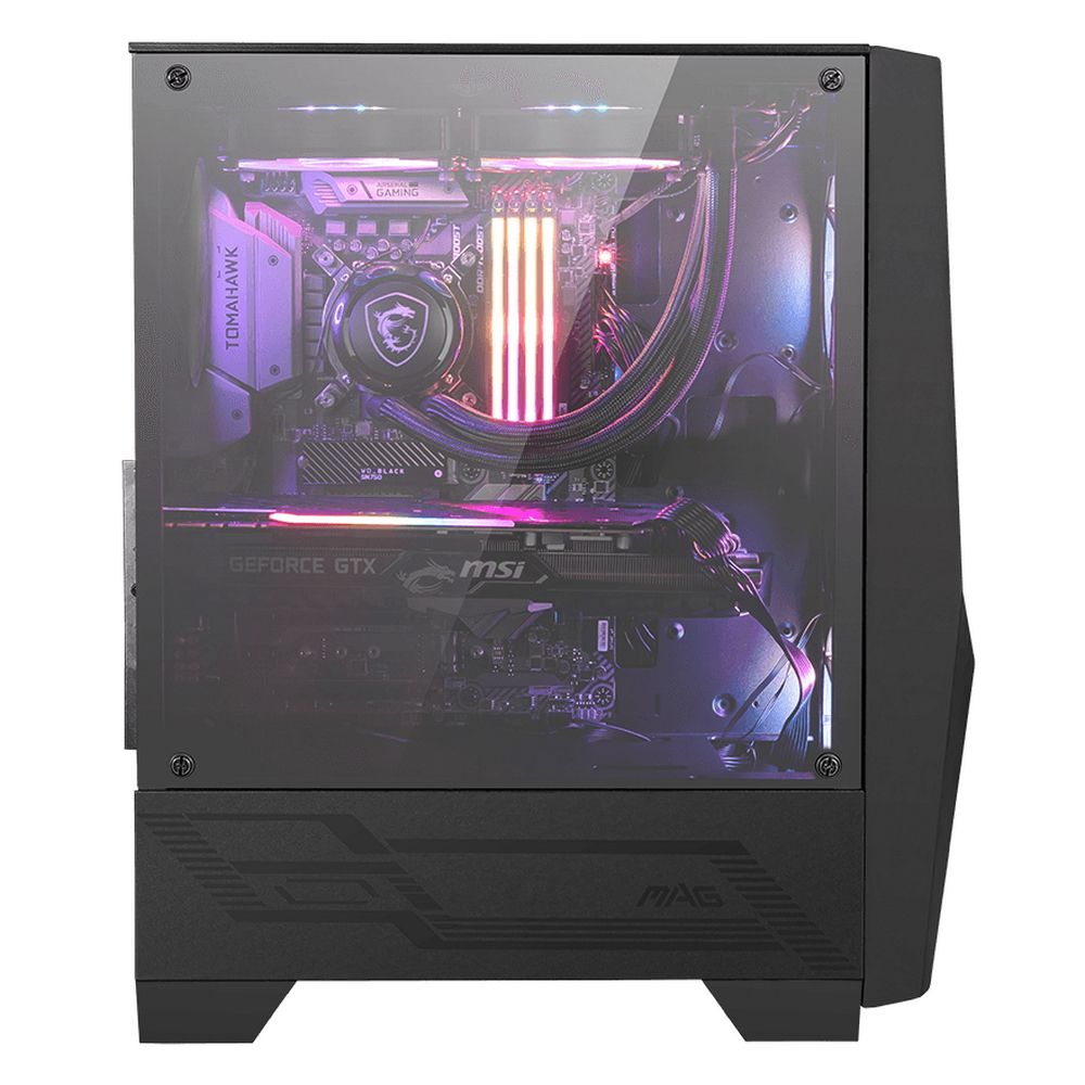 Корпус MSI MAG FORGE 100R Mid-Tower, ATX, 2xUSB 3.2, Audio I/O, 2x120mm ARGB Fan, 1x120mm black Fan, 6-ch Light controller, Front metal MESH, Up to 330mm GPU, Tempered Glass (676407) — изображение 4