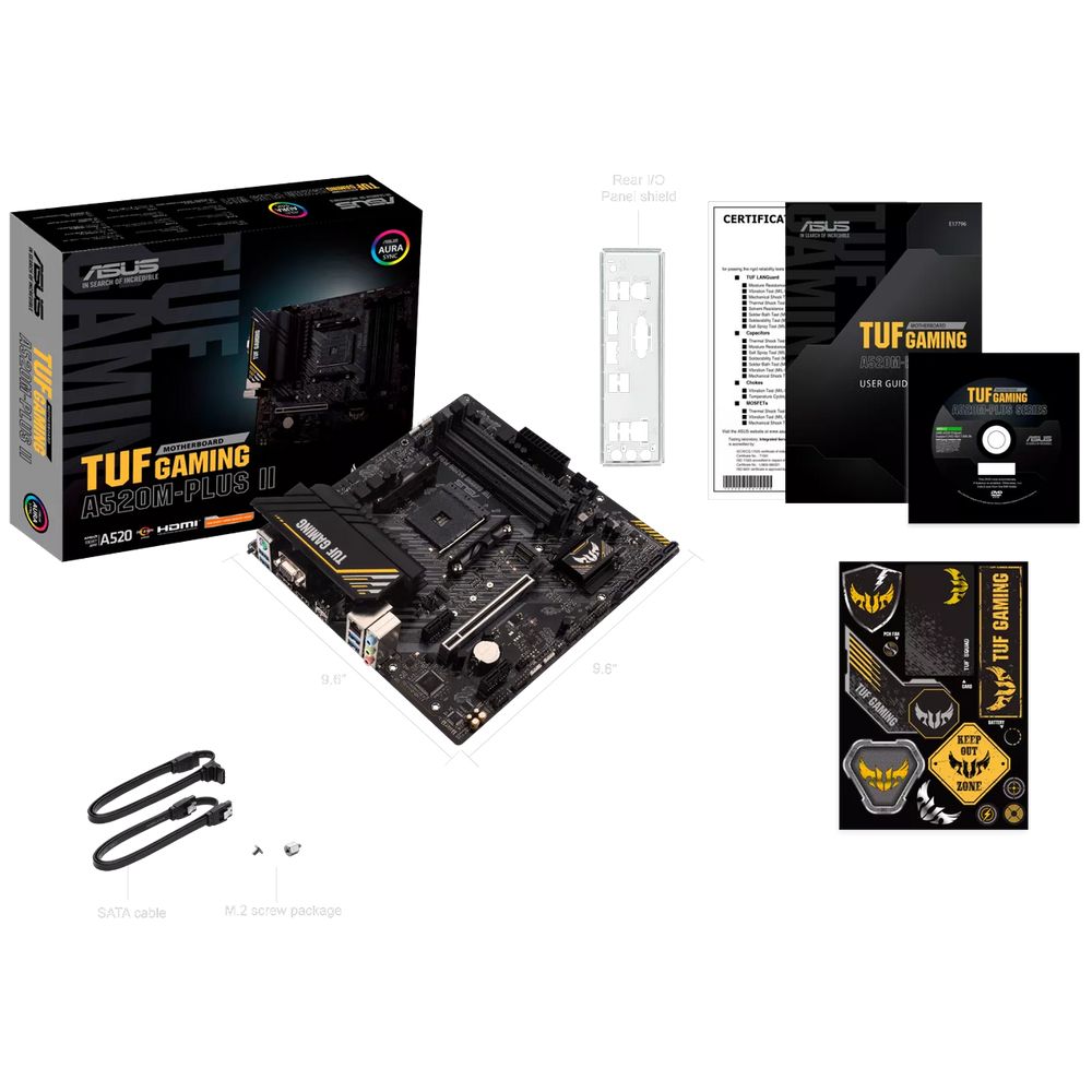 Материнская плата ASUS TUF GAMING A520M-PLUS II A520, AM4, 4*DDR4, 1*PCIEx16, 2*PCIEx1, 1*M.2, 5*USB3.2Gen1, 4*USB2.0, 4*SATA3.0, 1G, VGA, DP, HDMI, M-ATX, RTL — изображение 5