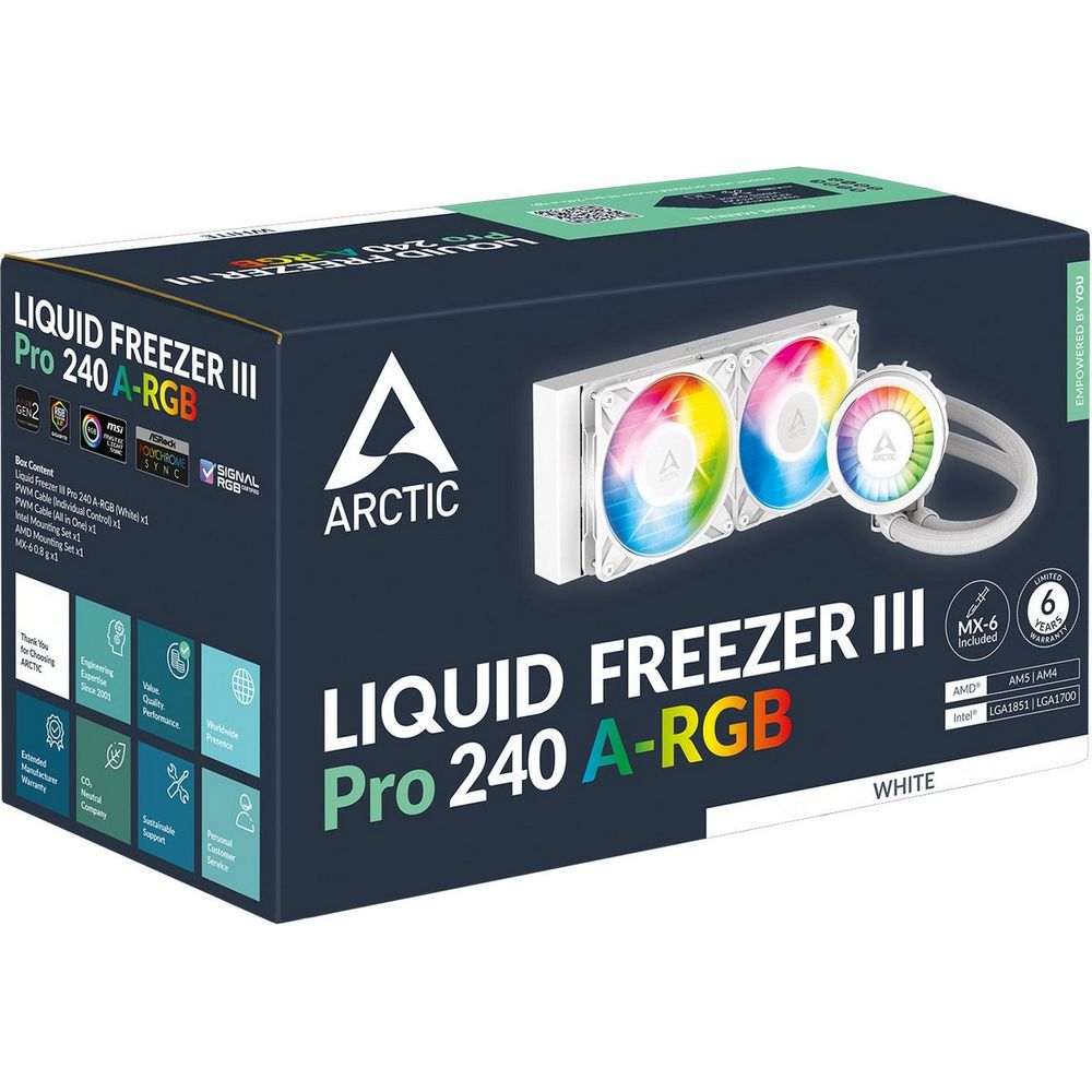 Жидкостная система охлаждения Cooling Arctic Liquid Freezer III Pro 240 A-RGB (White) Multi Compatible All-In-One CPU Water Cooler (ACFRE00186A) — изображение 7