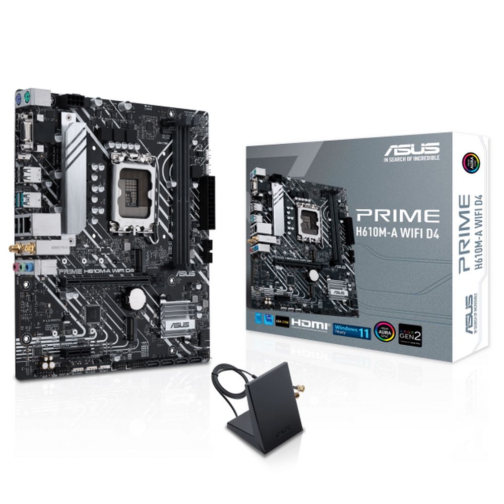 Материнская плата ASUS PRIME H610M-A WIFI D4 LGA1700 mATX 2xDDR4 PCIEx16 PCIEx1 2xM.2 DP HDMI VGA GLAN Wi-Fi 5 — изображение 3