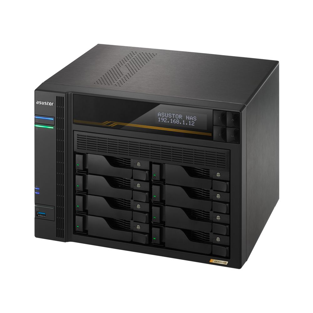 Платформа СХД ASUSTOR AS6808T 8 Bay (Max.20) 4xM.2 2x5GLAN 2x10GLAN 16GB (Max.64GB) DDR5 2xUSB-C 3xUSB — изображение 4