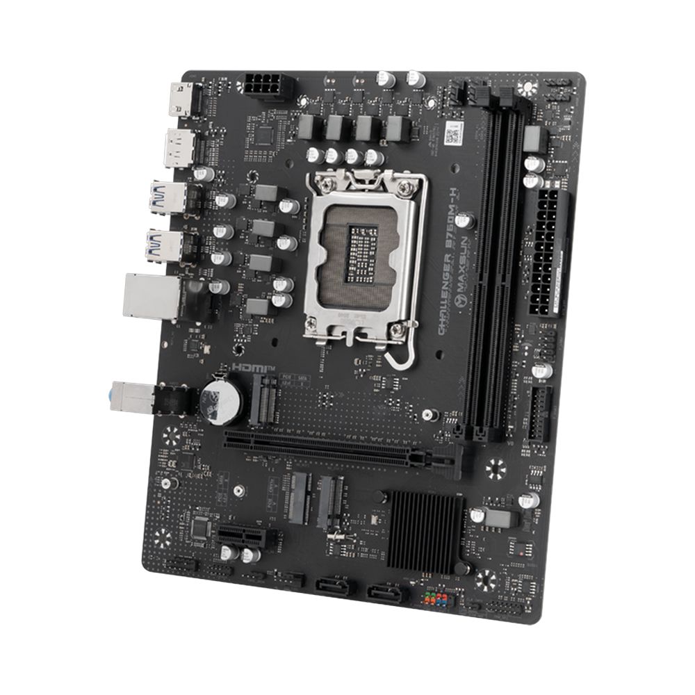 Материнская плата Maxsun MS-Challenger B760M-H B760, LGA1700, 2*DDR4, 1*PCIEx16, 1*PCIEx1, 2*M.2, 2*TypeC, 6*USB3.2Gen1, 4*USB2.0, 3*SATA3.0, 1G, DP, HDMI, M-ATX, RTL — изображение 2