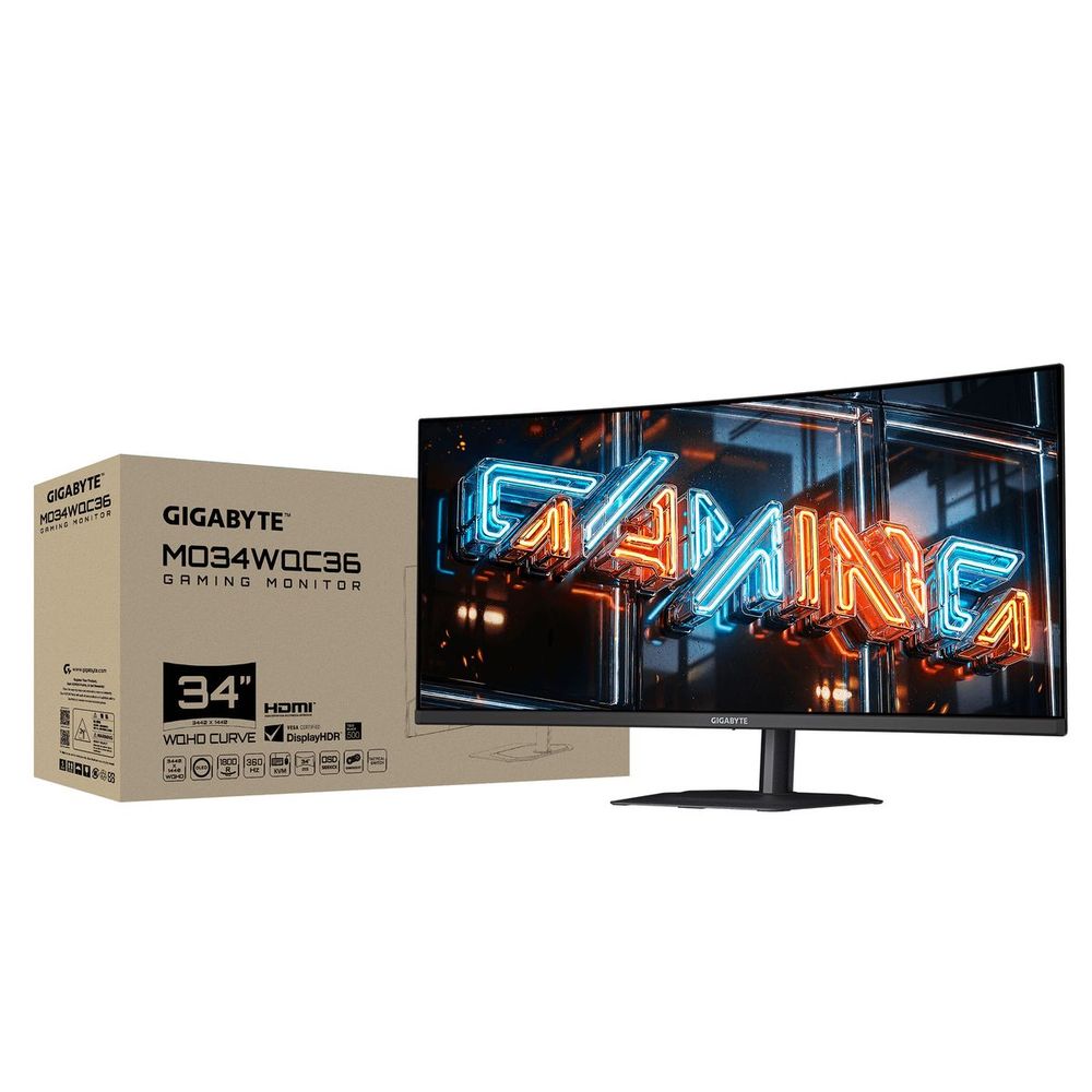 Монитор 34" Gigabyte MO34WQC36 EK Black (QD-OLED, 3440 x 1440, 360Hz, 0,03мс, 300 cd/m (1300cd/m пиковая) 2хHDMI 2.1, DP 2.1, 3xUSB3.2, USB Type-C 18W), HAS-130mm — изображение 8