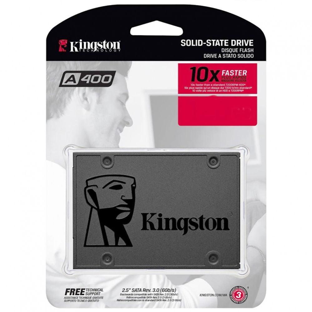Твердотельный накопитель SSD Kingston A400 SA400S37/480G 480GB 2.5" Client SATA 6Gb/s, 500/450, MTBF 1M, TLC, 160TBW, RTL (263442) — изображение 4