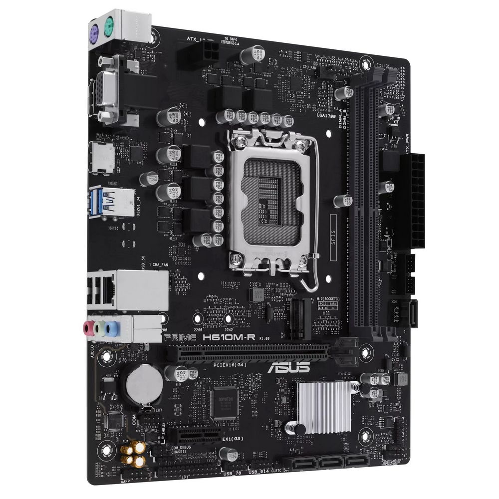 Материнская плата ASUS PRIME H610M-R-SI LGA1700 mATX 2xDDR5 PCIEx16 PCIEx1 M.2 DP HDMI VGA GLAN — изображение 3