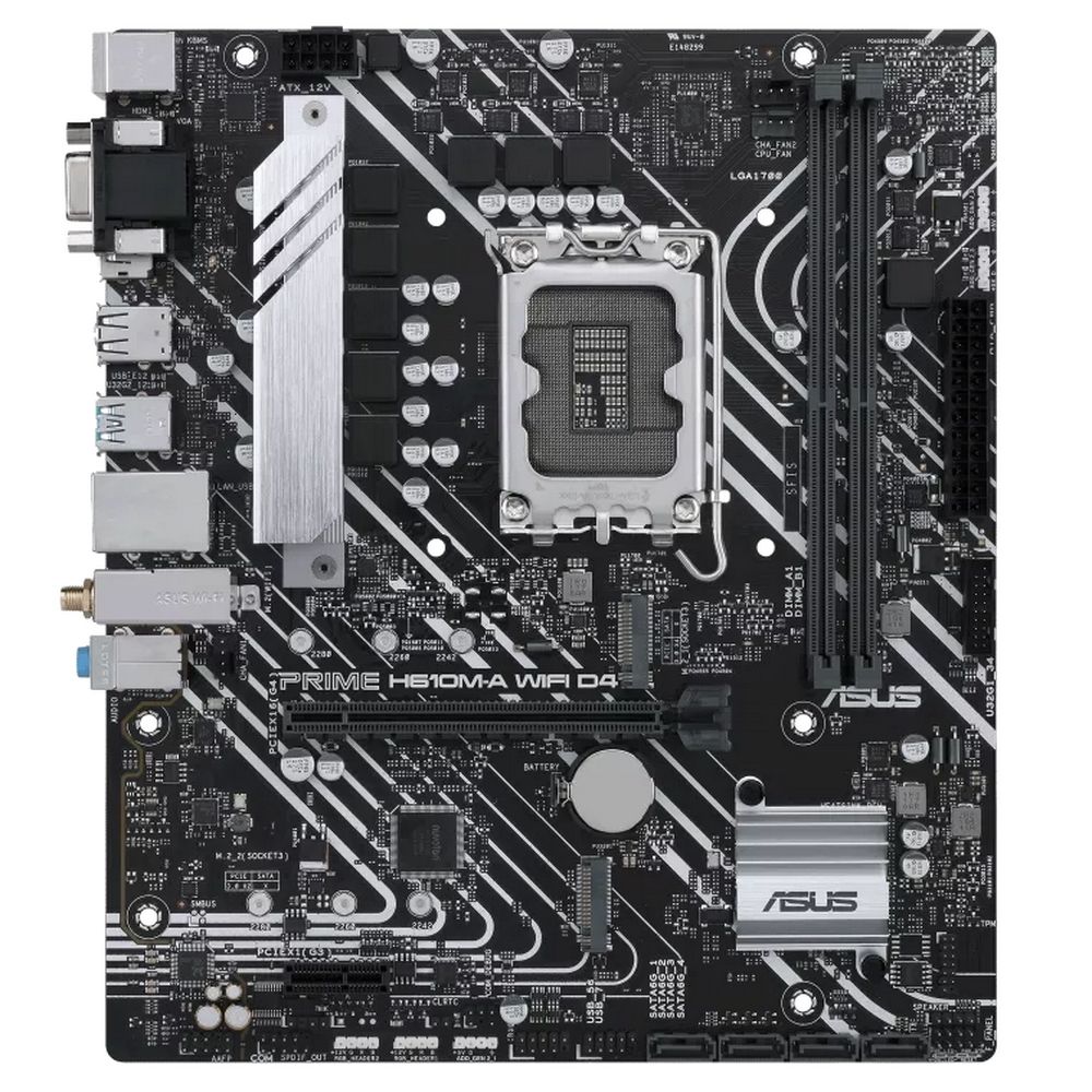 Материнская плата ASUS PRIME H610M-A WIFI D4 LGA1700 mATX 2xDDR4 PCIEx16 PCIEx1 2xM.2 DP HDMI VGA GLAN Wi-Fi 5 — изображение 6