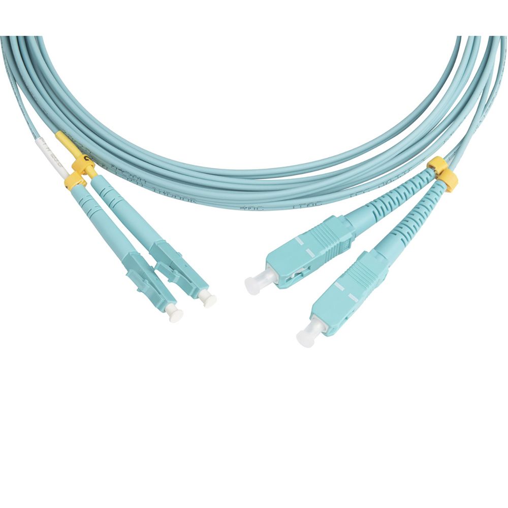 Кабель оптический Hyperline FC-D2-503-LC/PR-SC/PR-H-3M-LSZH-BK Патч-корд волоконно-оптический (шнур) MM 50/125(OM3), LC-SC, duplex, 10G, LSZH, 3м, черный — изображение 2
