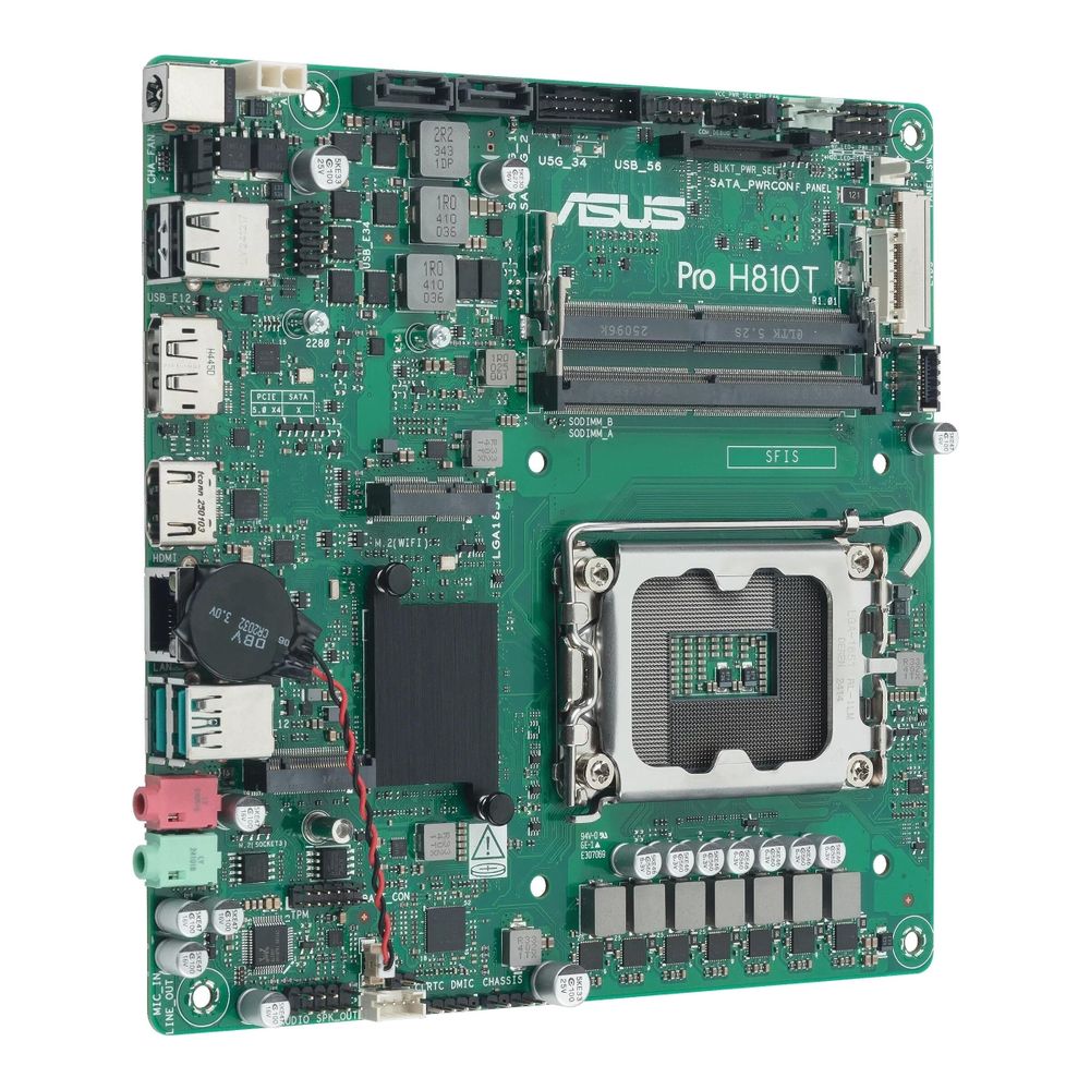 Материнская плата ASUS PRO H810T-CSM LGA1851 mini-ITX 2xDDR5 M.2 DP HDMI GLAN — изображение 3