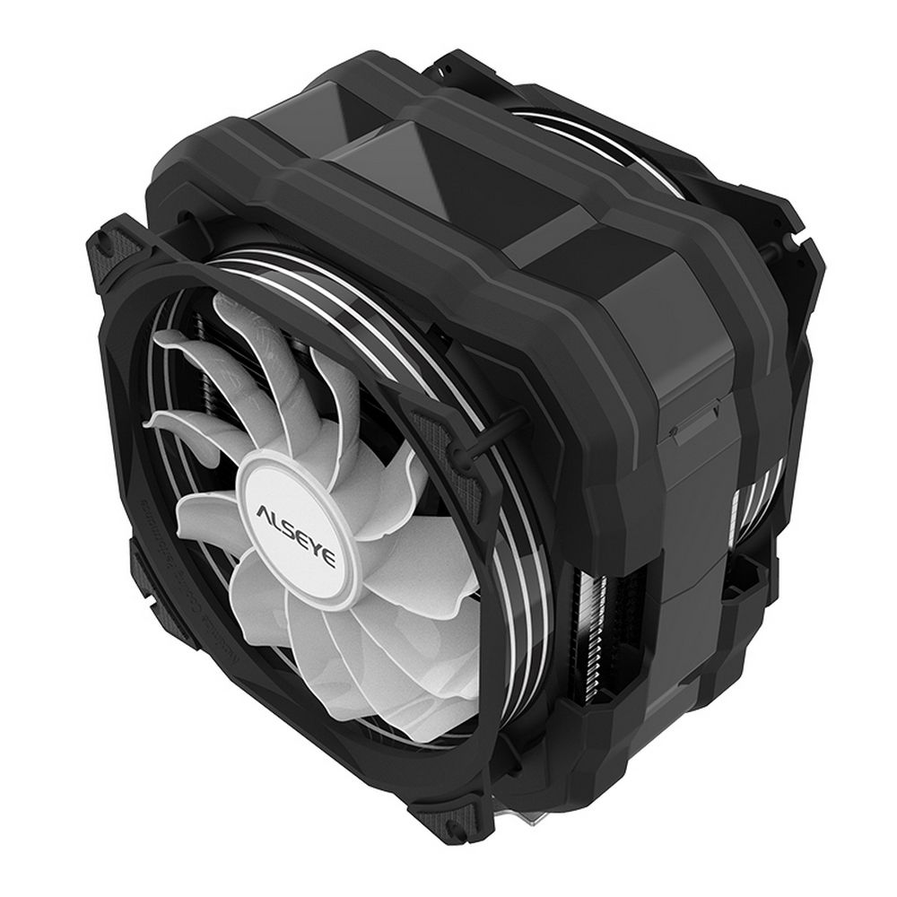 Вентилятор ALSEYE M120D (PLUS) Universal, 200W, Heat pipe 6mm*6, 120mm FAN 700;1900rpm, 73.75CFM, 41.2dBA, 8 LED, LED temperature cover RTL, (874289) — изображение 3