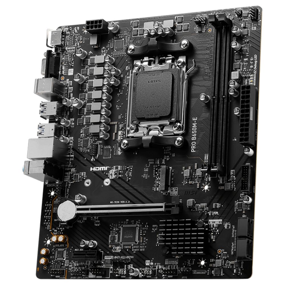 Материнская плата MSI PRO B650M-E B650, AM5, 2*DDR5, 1*PCIEx16, 1*PCIEx1, 1*M.2, 6*USB3.2Gen1, 6*USB2.0, 4*SATA3.0, 1G, VGA, HDMI, M-ATX, RTL — изображение 4