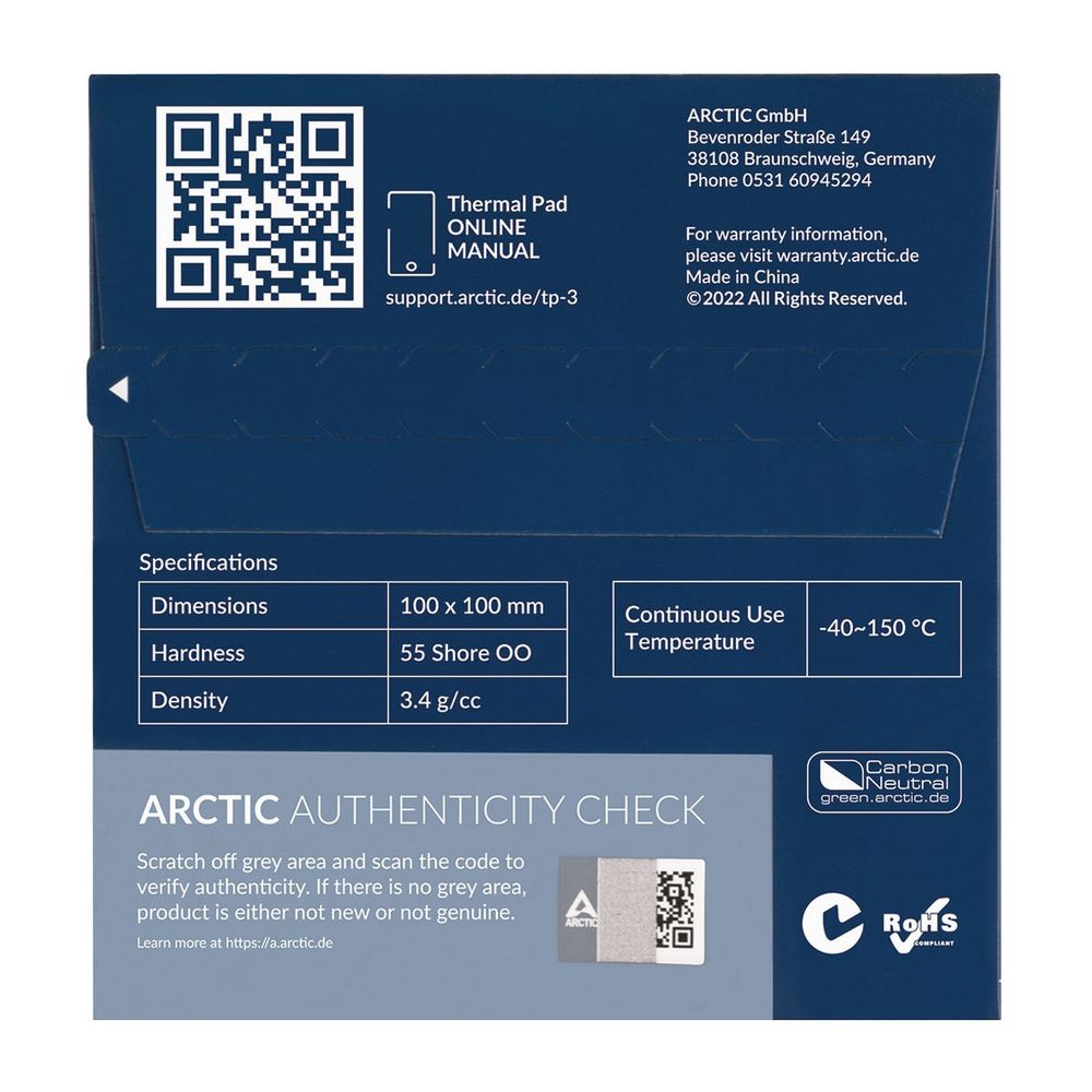 Термопрокладка Arctic Cooling Thermal pad 100x100mm, 0,5mm TP-3 (ACTPD00052A) — изображение 4