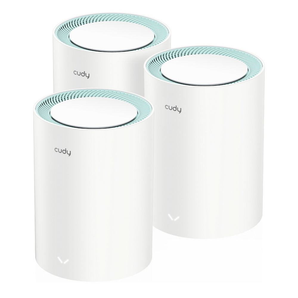 Маршрутизатор CUDY AC1200 Wi-Fi Gigabit Mesh Solution 3-Pack, Chipset MT7621+MT7613B+MT7603, Dual-Band, 867Mbps at 5GHz + 300Mbps at 2.4GHz, 802.11ac/a/b/g/n, 2 Gigabit Ethernet Ports, 4 internal antennas, MU-MIMO, DDNS, Zerotier/Wireguard/OpenVPN/IPSec/L2TP/PPTP VPN, DNS ov