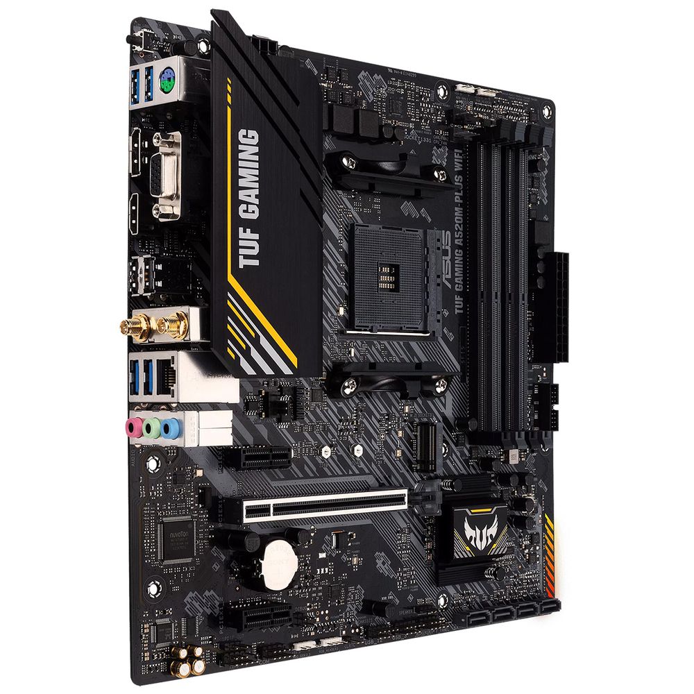 Материнская плата ASUS TUF GAMING A520M-PLUS WIFI AM4 mATX 4хDDR4 1xPCIEx16 2xPCIEx1 M.2 DP HDMI VGA GLAN Wi-Fi 5 — изображение 3