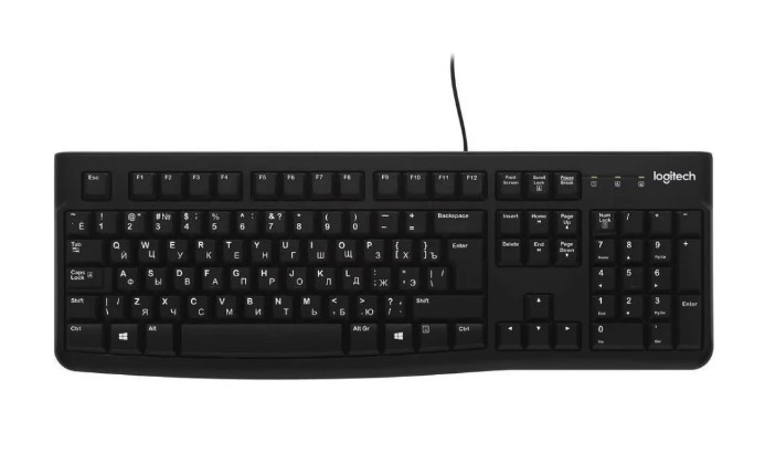 Клавиатура K120 USB 104кл. EN/RU черная/белая раскладка 920-002522 LOGITECH — изображение 3