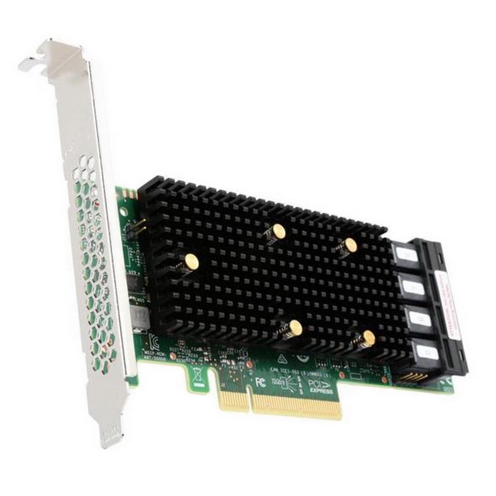 HBA-адаптер Broadcom SAS 9400-16i SGL (05-50008-00 / 03-50008-15012 / 03 – 50008 – 15006) PCIe 3.1 x8 LP, Tri-Mode SAS/SATA/NVMe 12G HBA, 16port(4*int SFF8643), 3416 IOC