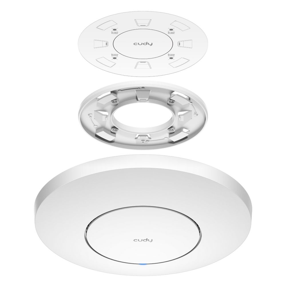 Точка доступа Wi-Fi CUDY AP1300_P AC1200 Wi-Fi Gigabit Access Point AC1200 Dual Band Gigabit Ceiling Mount Access Point, MT7621DAN+MT7613B+MT7603E, 867Mbps at 5GHz + 300Mbps at 2.4GHz, 1 x GbE RJ45 Port, Support 12V DC or 802.3af PoE or Passive PoE, Internal Antennas, 48V passive PoE adapter included, Cudy Mesh Support — изображение 4