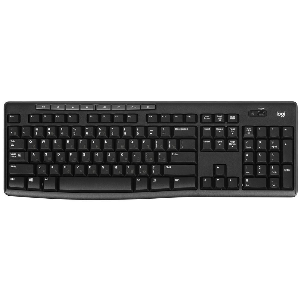 Комплект беспроводной клавиатура+мышь Logitech MK270 Black, оригинальная заводская РУС гравировка — изображение 2