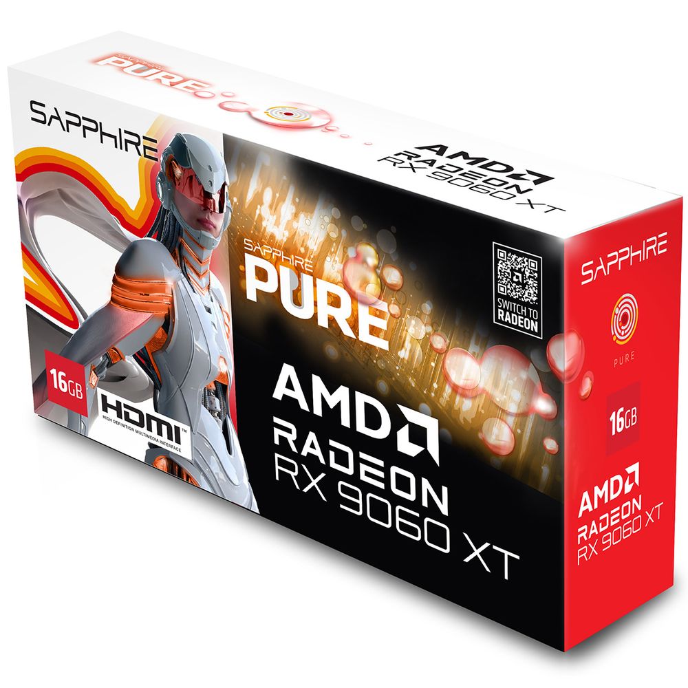 Видеокарта Sapphire RX9060XT PURE OC 16GB GDDR6 128bit DP 2xHDMI 2FAN RTL — изображение 9