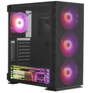 Корпус SOEYI «AX8-B20 SOEYI ATX case with black coating front panel with flat bigger mesh, without»