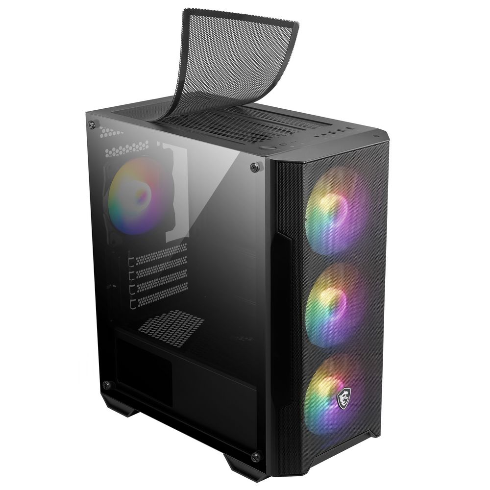 Корпус MSI MAG FORGE M100A Mini-Tower, MATX, 1xUSB 3.0, 2xUSB 2.0, 4x120mm Auto RGB Fan, Acrylic Window, Brown Box — изображение 5