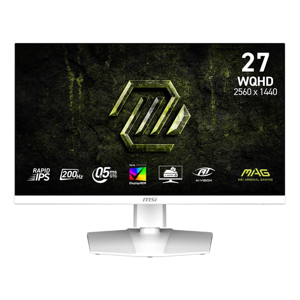 Монитор 27" MSI MAG 274QRFW E20 Rapid IPS, 2560x1440, 200Hz, 0,5ms, 300сd/m, 1000:1, HDR10 | 2xHDMI(2.0b), DP(1.4a) | HAS, Pivot, Swivel, InPSU, Vesa 100, White