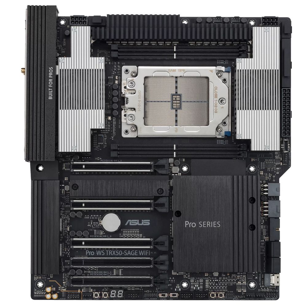 Материнская плата ASUS PRO WS TRX50-SAGE WIFI STR5 CEB 4xDDR5 5xPCIEx16 3xM.2 USB-C 2.5GLAN 10GLAN Wi-Fi 7 — изображение 2