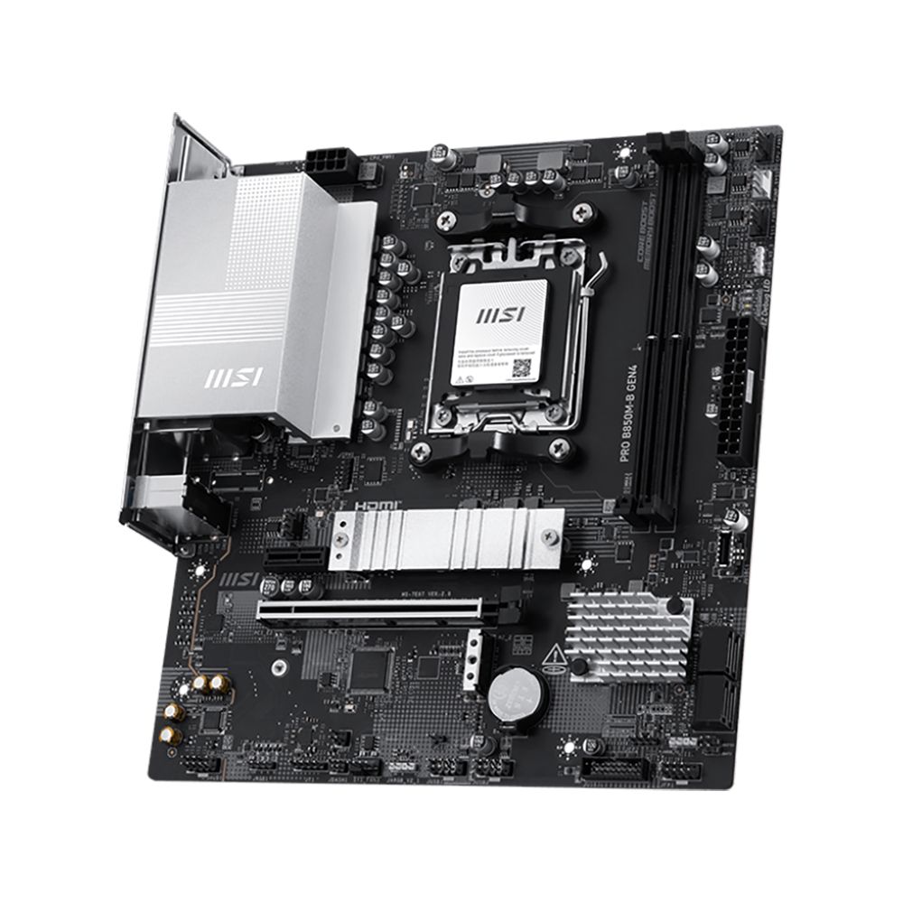 Материнская плата MSI PRO B850M-B GEN4 B850, AM5, 2*DDR5, 1*PCIEx16, 1*PCIEx1, 2*M.2, 1*TypeC, 4*USB3.2Gen1, 6*USB2.0, 4*SATA3.0, 2.5G, DP, HDMI, M-ATX, RTL — изображение 4