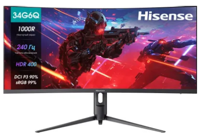 Монитор Hisense 34" 34G6Q-PRO, 3440x1440, 21:9, VA, 1ms, 320cd, 240Hz, HDMI HISENSE — изображение 3