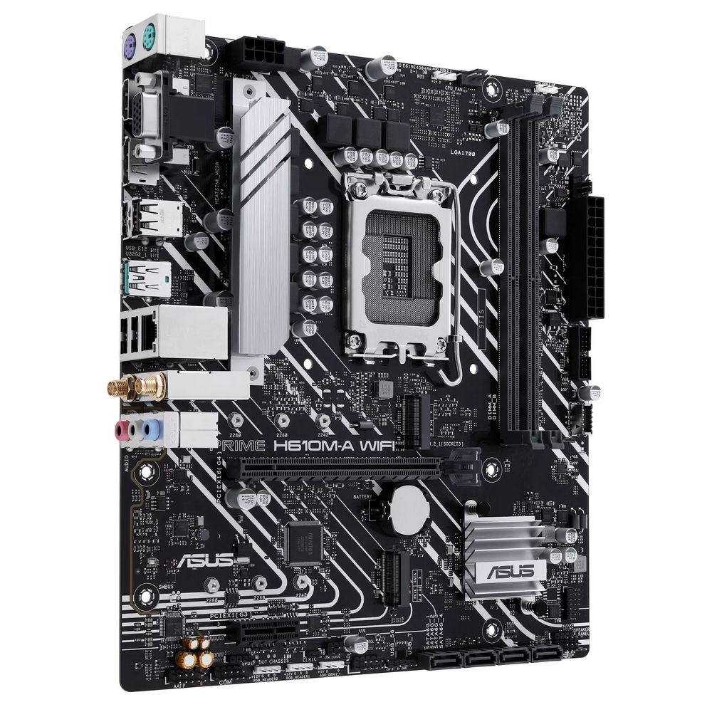 Материнская плата ASUS PRIME H610M-A WIFI LGA1700 mATX 2xDDR5 PCIEx16 PCIEx1 2xM.2 DP HDMI VGA GLAN Wi-Fi 5 — изображение 3