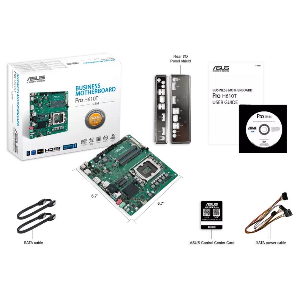 Материнская плата ASUS PRO H610T-CSM LGA1700 mini-ITX 2xDDR5 M.2 DP HDMI GLAN — изображение 6