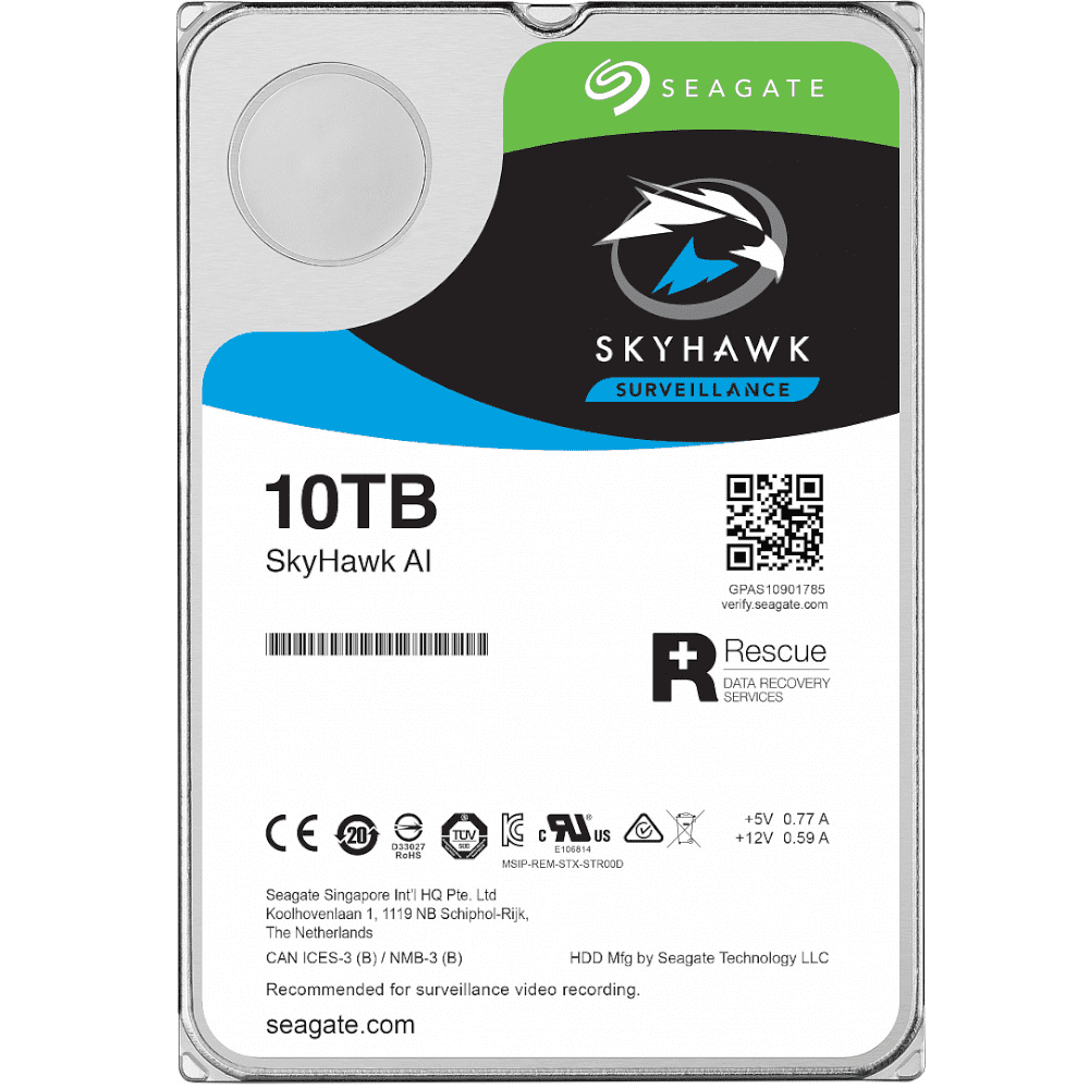 Диск Жесткий HDD 10TB Seagate SkyHawk AI ST10000VE001 3.5" SATA