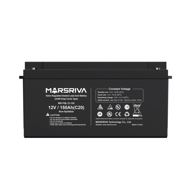 Герметичная свинцово-кислотная батарея MR-PBL12-150, 12B/150Ач, 42.5кг, MARSRIVA — изображение 4