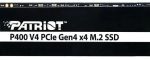 Накопитель SSD M.2 2280 4TB PCIE GEN4 P400 V4 P400VP4TBM28H PATRIOT