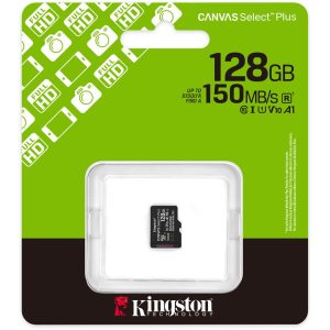 Карта памяти Kingston microSDXC 128GB Canvas Select Plus Memory Card SDCS3/128GBSP UHS-I U1 Class 10/V10/A1, w/o Adapter, 150Mb/s, RTL