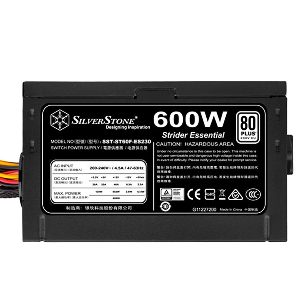 Блок питания Silverstone SST-ST60F-ES230 V1.0 PSU-P217-600W-230V ONLY-ATX-120mmFAN-FIXED C-80PLUS-RoHS-GM (223321) {8} — изображение 5